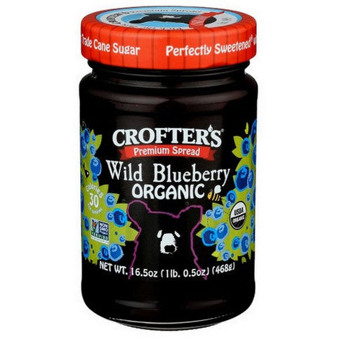 Crofters, Organic Wild Blueberry Premium Spread, 16.5 Oz(Case Of 6) Crofters