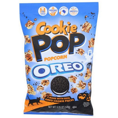 Cookie Pop Popcorn, Halloween Oreo Cookie Pieces, 5.25 Oz(Case Of 12) Cookie Pop Popcorn