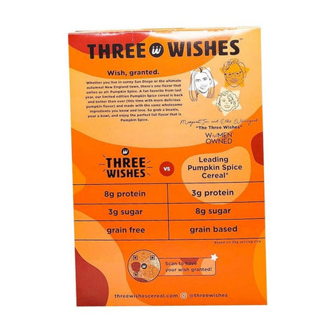 Three Wishes, Pumpkin Spice Grain Free Cereal, 8.6 Oz(Case Of 18) Three Wishes