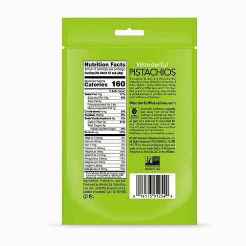 Wonderful Pistachios, Pistachios Roasted And Salted No Shells, 12 Oz(Case Of 12) Wonderful Pistachios