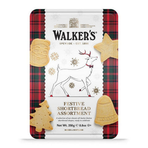 Assorted Shortbread Cookie Reindeer Tin 8.8 Oz(Case Of 6) by Walkers