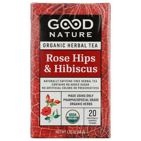 Good Nature, Hibiscus Rosehips Tea, 1.76 Oz(Case Of 6) Good Nature