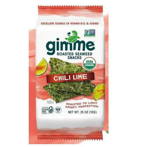Gimme, Organic Roasted Seaweed Chip Chili Lime, 0.35 Oz(Case Of 12) Gimme