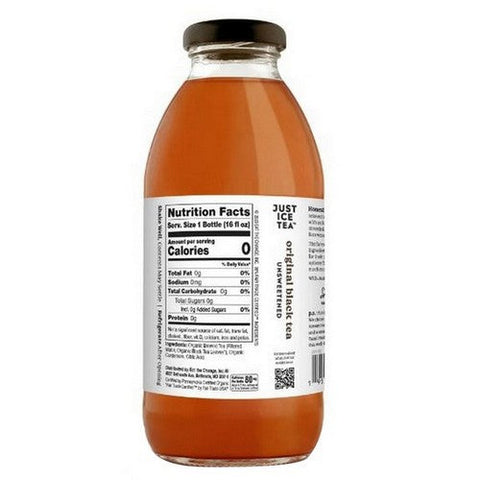 Just Ice Tea, Original Black Tea Unsweetened, 16 Oz(Case Of 12) Just Ice Tea