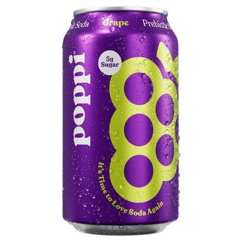 Poppi, Prebiotic Soda Grape, 12 Oz(Case Of 12) Poppi