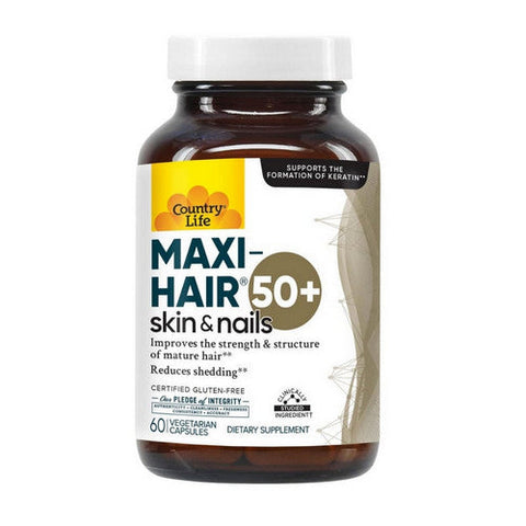 Country Life, Maxi Hair 50+, 60 Vegetarian Capsules Country Life