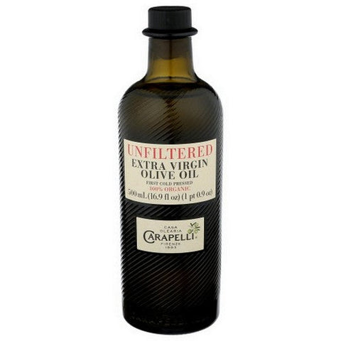 Carapelli, Organic Unfiltered Extra Virgin Olive Oil Cold Pressed, 500 ML (Case Of 6) Carapelli