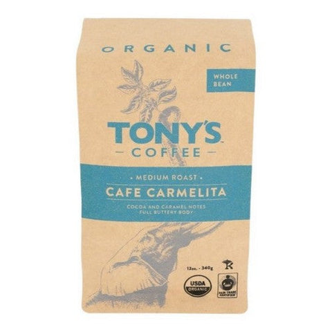 Tonys Coffee, Carmelita Medium Roast Whole Bean Coffee, 12 Oz (Case Of 6) Tonys Coffee