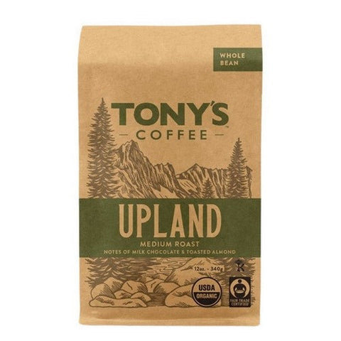 Tonys Coffee, Upland Medium Roast Whole Bean Coffee, 12 Oz (Case Of 6) Tonys Coffee