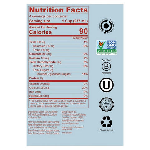 Minor Figures, Light Barista Oat Milk, 32 Oz (Case Of 6) Minor Figures