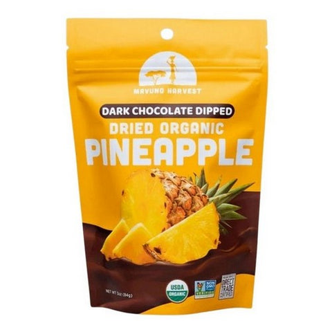 Mavuno Harvest, Organic Dried Pineapple Dipped In Dark Chocolate, 3 Oz (Case Of 6) Mavuno Harvest