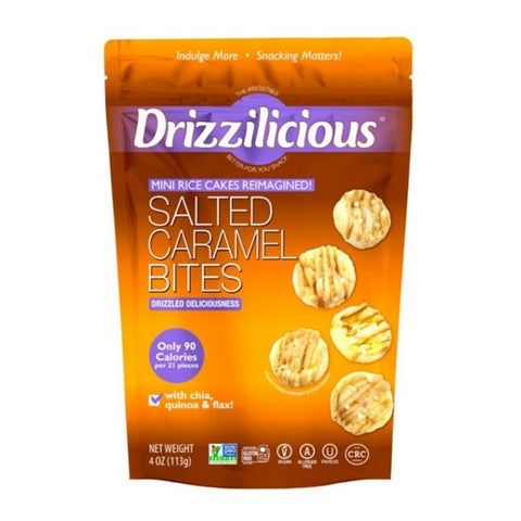 Drizzilicious, Mini Rice Cakes Salted Caramel, 4 Oz(Case Of 6) Drizzilicious