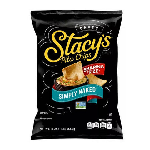 Stacys Pita Chips, Simply Naked Pita Chips, 16 Oz(Case Of 6) Stacys Pita Chips