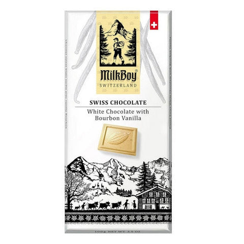 Milkboy Swiss Chocolate, White Chocolate With Bourbon Vanilla, 3.5 Oz(Case Of 10) Milkboy Swiss Chocolate
