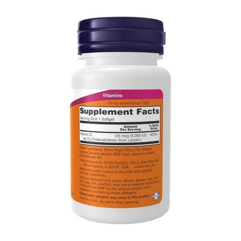 Now Foods, Vitamin D-3, 5000 IU, 30 Softgels