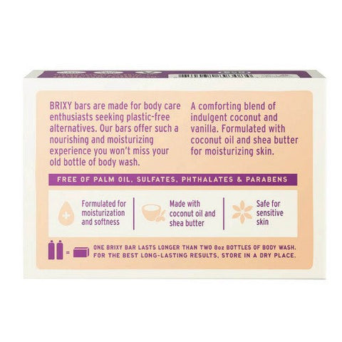 Brixy, Body Wash Bar Coconut Vanilla, 4 Oz Brixy