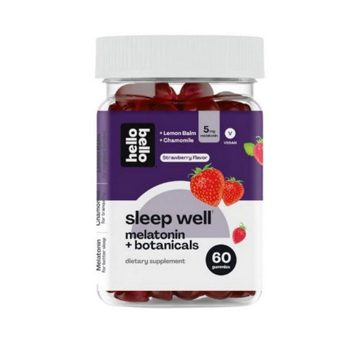 Sleep Well Melatonin And Botanicals Strawberry 60 Gummies by Hello Bello
