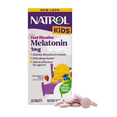 Natrol, Kids Fast Dissolve Melatonin Strawberry Flavored, 1 Mg, 30 Tabs Natrol