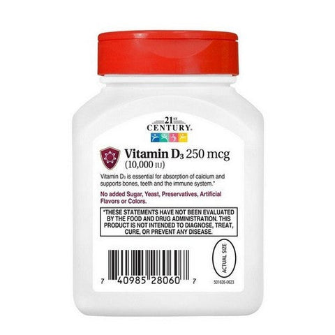 21st Century, Vitamin 400 IU, 250 Mcg, 110 Softgels 21st Century