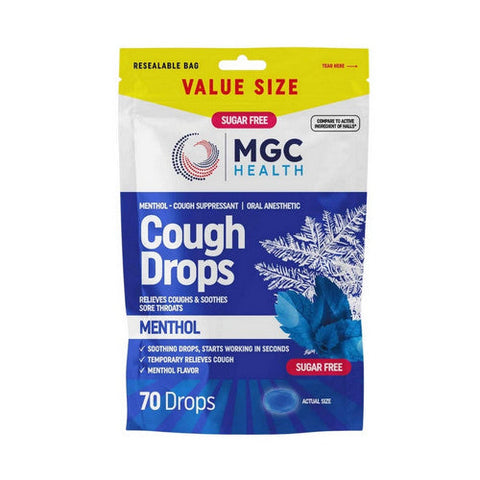 Mgc Health, Cough Drops Menthol Sugar Free, 70 Drops Mgc Health