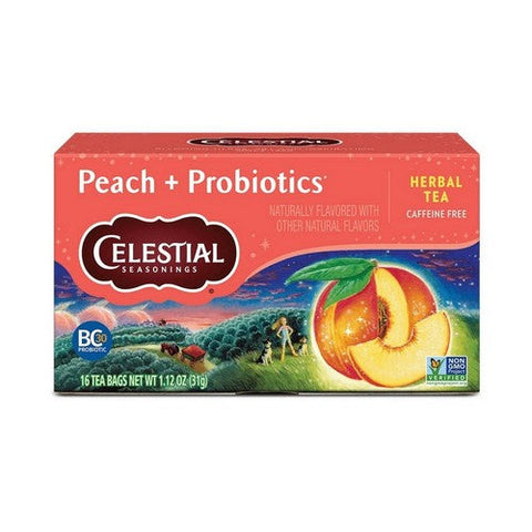 Celestial Seasonings, Peach Plus Probiotic Tea, 16 Bags Celestial Seasonings