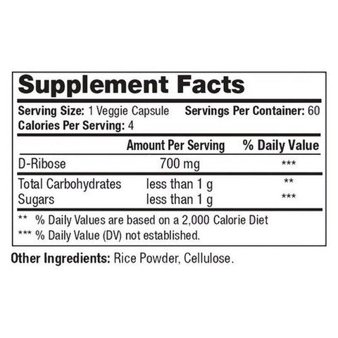Vita plus, Vita Plus D Ribose, 700 Mg, 60 Veggie Capsules Vita plus