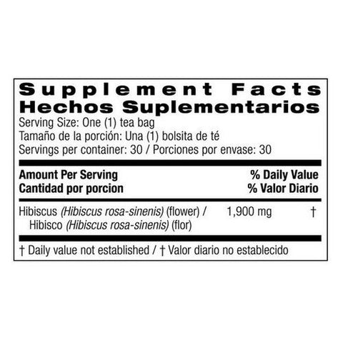Bio Nutrition Inc, Hibiscus Tea, 30 Count Bio Nutrition Inc