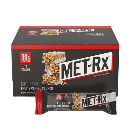 Pure Protein, Met-Rx Big 100 Fruit Cereal Crunch, 9 Count Pure Protein