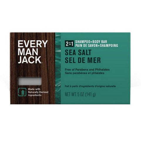 Every Man Jack, Every Man Jack Body Bar Shampoo 2 In 1 Sea Salt, 5 Oz Every Man Jack
