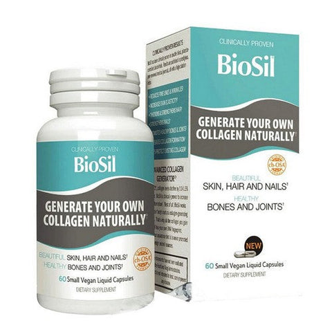 Biosil, Generate Collagen Small Vegan Liquid Capsules For Skin Bones And Joints, 60 Capsules Biosil