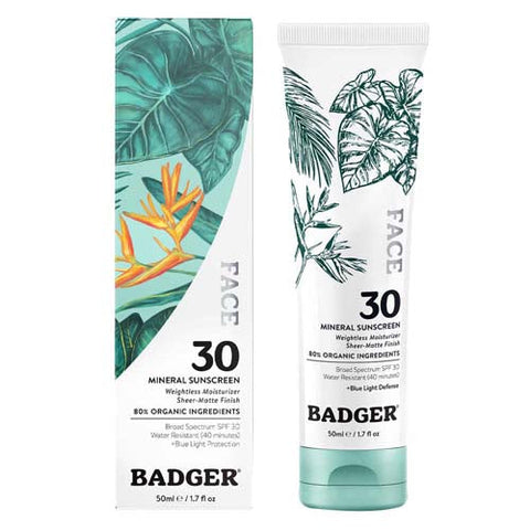 Badger Balm, SPF 30 Face Mineral Sunscreen, 1.7 Oz Badger Balm