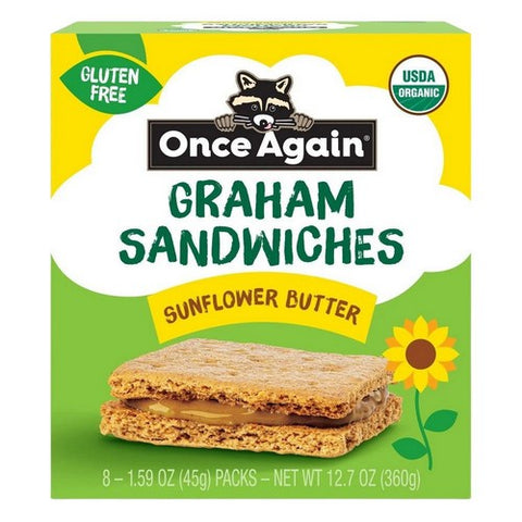 Once Again, Organic Sunflower Seed Butter Graham Cracker Sandwiches, 1.59 Oz (Case Of 8) Once Again