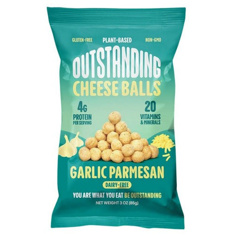 Outstanding, Cheese Balls Garlic Parmesan, 3 Oz (Case Of 8) Outstanding