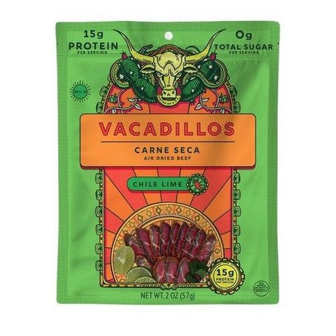 Vacadillos, Carne Seca Chile Lemon Jerky Snack, 2 Oz (Case Of 8) Vacadillos