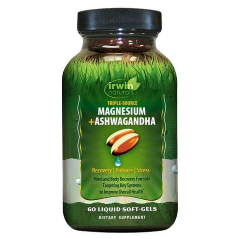 Irwin Naturals, Triple Source Magnesium Plus Ashwagandha, 60 Softgels Irwin Naturals