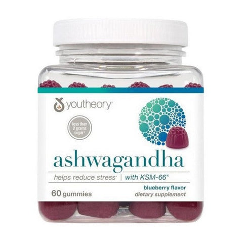 Youtheory, Ashwagandha Gummy, Blueberry 60 Count Youtheory