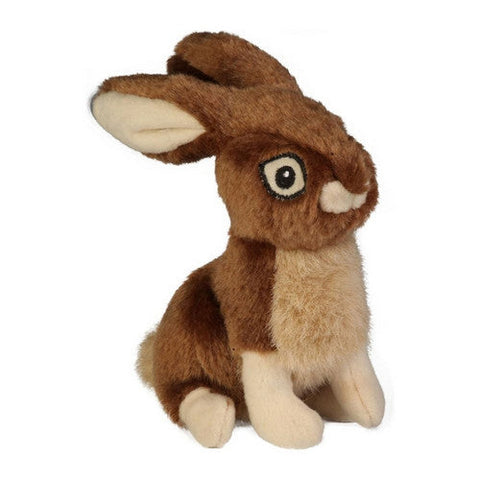 Godog, Godog Wildlife Rabbit Squeaky Plush Dog Toy, Large,Brown