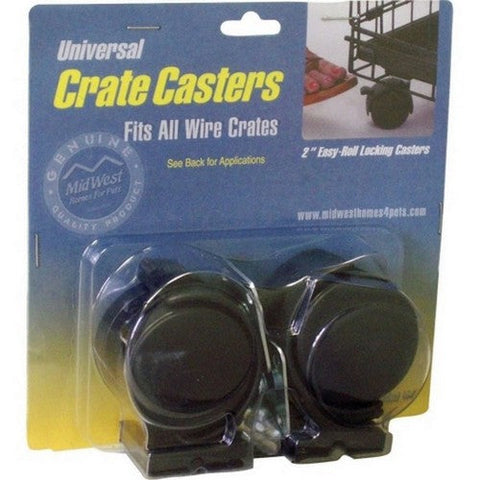 Midwest Homes, Dog Crate Casters, 2 Pack,Black