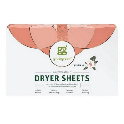Grab Green, Classic Dryer Sheets Gardenia, 80 Count Grab Green