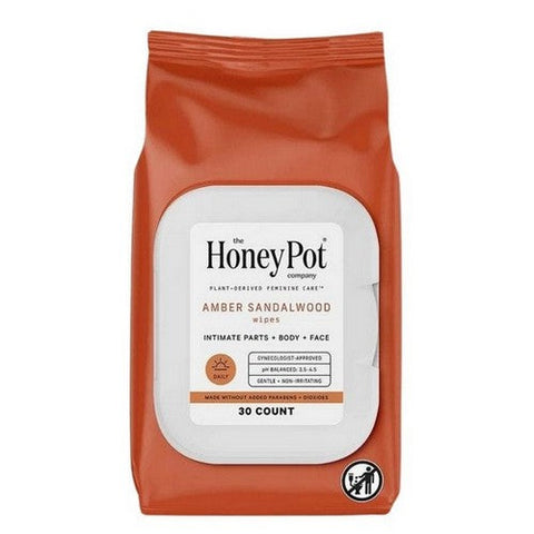 The Honey Pot, Amber Sandalwood Wipes, 30 Count The Honey Pot