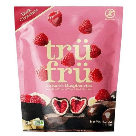 Tru Fru, Hyper Dried Raspberries In White And Dark Chocolate, 4.2 Oz Tru Fru