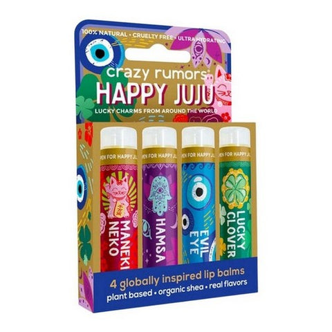 Crazy Rumors, Happy Juju Lucky Charms Mix Lip Balms, 4 Pack Crazy Rumors