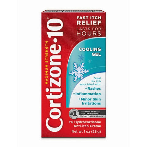 Cortizone-10, Cooling Gel Hydrocortisone Anti Itch Creme Maximum Strength, 1 Oz Cortizone-10