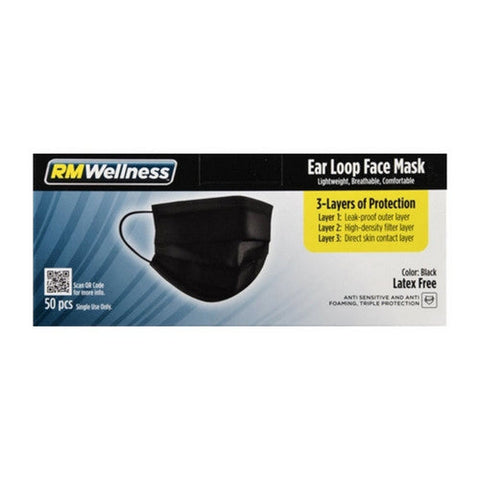 Ear Loop Face Mask 50 Count by RM Wellness