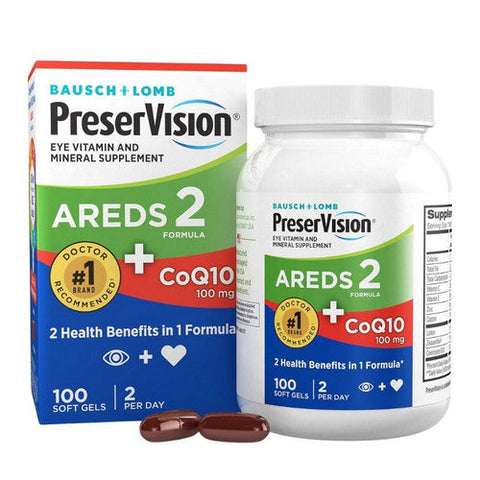 Bausch + Lomb, Preservision Areds 2 Formula + Coq10 Softgels, 100 Mg, 100 Count Bausch + Lomb