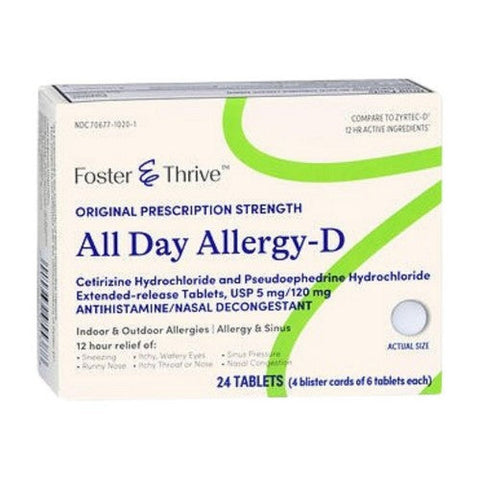 Foster And Thrive, All Day Allergy-D, 24 Tabs Foster And Thrive