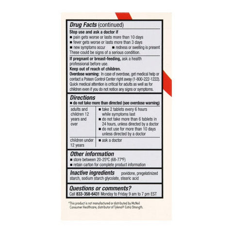 Foster And Thrive, Extra Strength Pain Relief Acetaminophen, 500 Mg, 100 Tabs Foster And Thrive