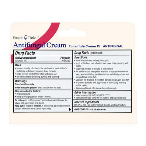 Foster And Thrive, Athlete's Foot Cream Clotrimazole Usp, 1%, 1 Oz Foster And Thrive