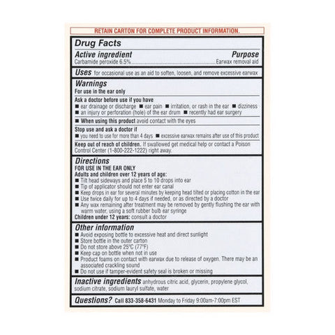 Foster And Thrive, Earwax Removal Kit Carbamide Peroxide 6.5%, 0.5 Oz Foster And Thrive