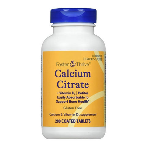 Calcium Citrate + Vitamin D3 Petites Coated 200 Tabs by Foster And Thrive